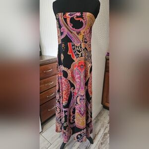 Lane Bryant Strapless Bandeau Multicolor Paisley Dress 18 / 20